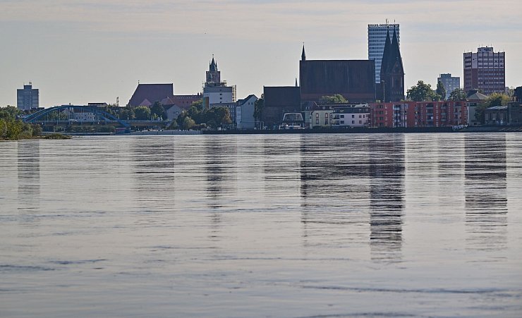 Hochwasser im Herbst in Frankfurt (Oder). (Archivbild) - © Patrick Pleul/dpa