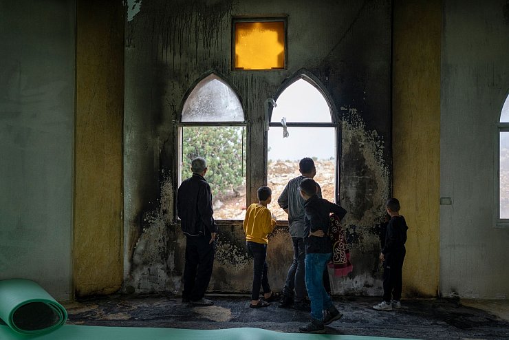 Vergangene Woche setzten radikale Siedler im Westjordanland palästinensischen Berichten zufolge eine Moschee in Brand. (Archivbild) - © Ilia Yefimovich/dpa