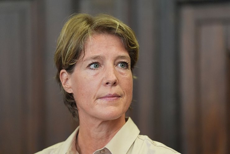 Christina Block im Gerichtssaal. - © Marcus Brandt/dpa-POOL/dpa