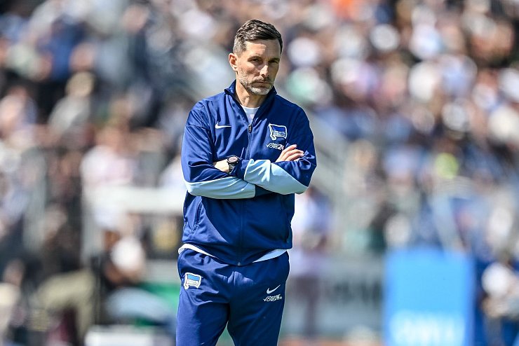 Stefan Leitl bleibt mit der Hertha zum fünften Mal ungeschlagen. - © Harry Langer/dpa