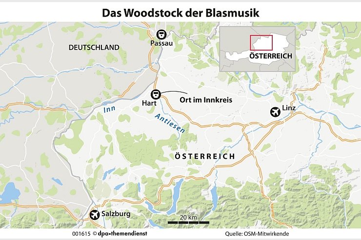 «Woodstock der Blasmusik»: Bis zu 100.000 Besucher werden zum Festival in Oberösterreich erwartet. - © dpa-infografik GmbH/dpa-tmn
