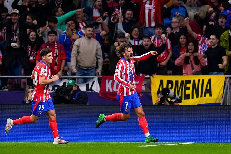 Antoine Griezmann traf gegen RB zum Ausgleich. - © Manu Fernandez/AP/dpa