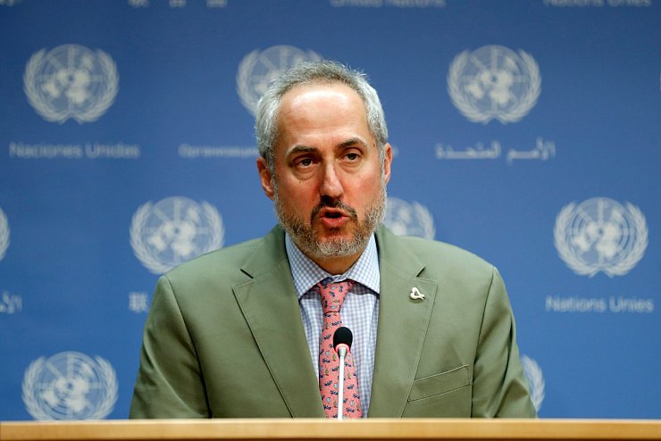 UN-Sprecher Dujarric kritisiert Israels Vorgehen in Syrien. (Archivbild) - © Li Muzi/XinHua/dpa