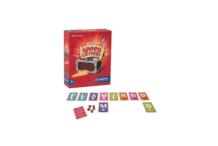 In «Speed Letters» müssen alle Spielenden die Buchstaben eines Begriffs in den Spielekarton werfen - aber jeder darf nur so oft darin liegen, wie er auch im Wort vorkommt. - © HCM Kinzel/dpa-tmn