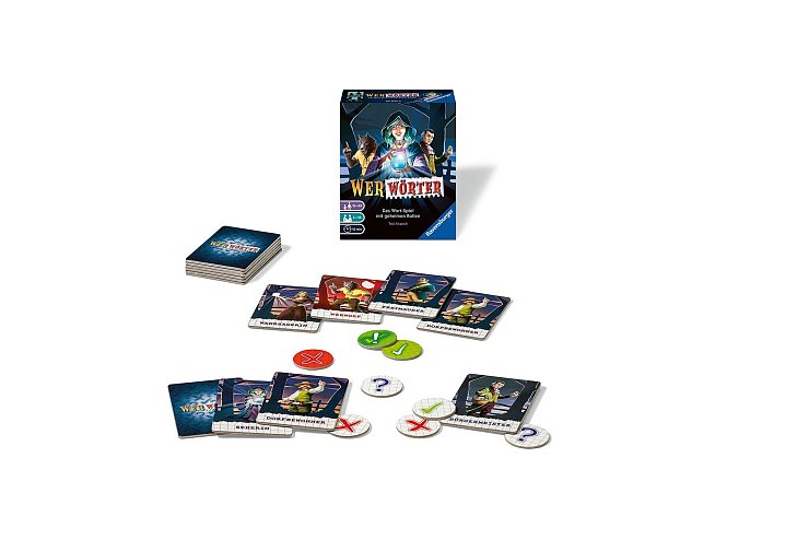 «Werwörter» besticht vor allem durch den schnellen Ablauf: Eine Runde dauert kaum länger als zehn Minuten, dann werden die Rollen neu ausgelost. - © Ravensburger Verlag/dpa-tmn