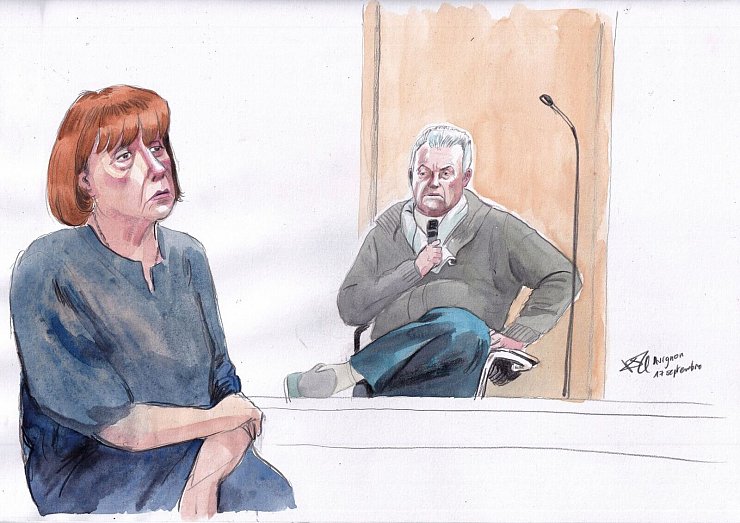 Dominique Pelicot setzte seine Frau jahrelang unter Drogen, um sie zu missbrauchen. (Gerichtsskizze) - © Valentin Pasquier/AP/dpa