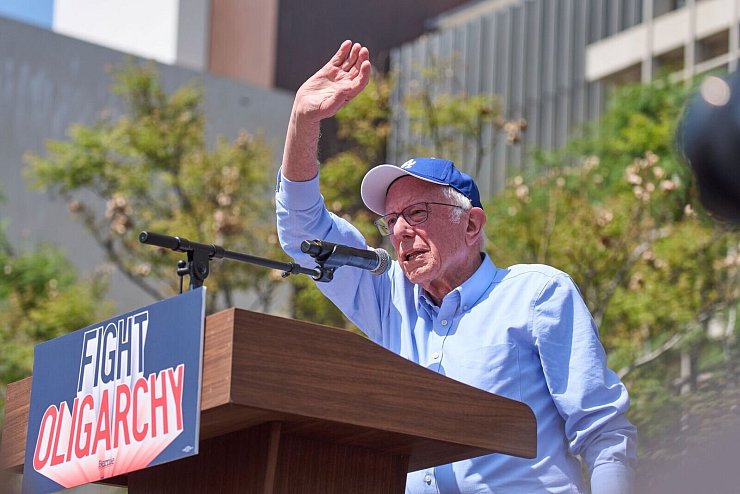 Musk bekam ausgerechnet vom notorisch linken Senator Bernie Sanders Applaus. (Archivbild) - © Jae C. Hong/AP/dpa