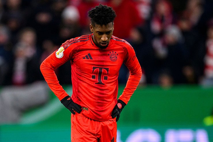Kingsley Coman musste gegen Heidenheim verletzt raus. - © Tom Weller/dpa