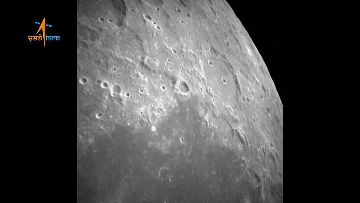 Die indische Raumsonde Chandrayaan-3 flog 2023 zum Mond. (Archivbild) - © -/Indian Space Research Organisation/AP/dpa