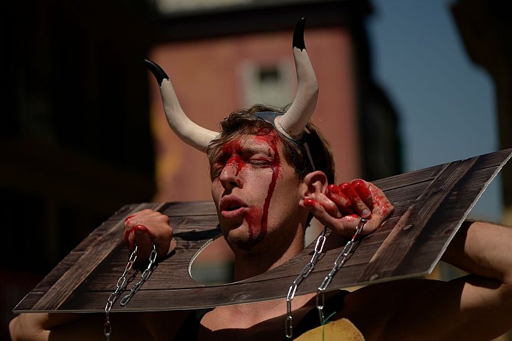 Die Proteste der Tierschützer waren wieder vergebens. - © Alvaro Barrientos/AP/dpa