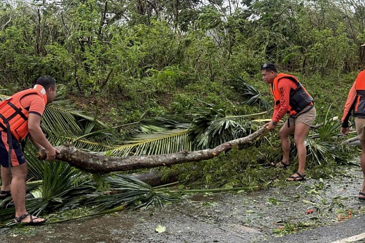 «Fung-Wong» sorgte bereits vor seiner Ankunft für umgestürzte Bäume und Tote. - © Uncredited/PHILIPPINE COAST GUARD/AP/dpa