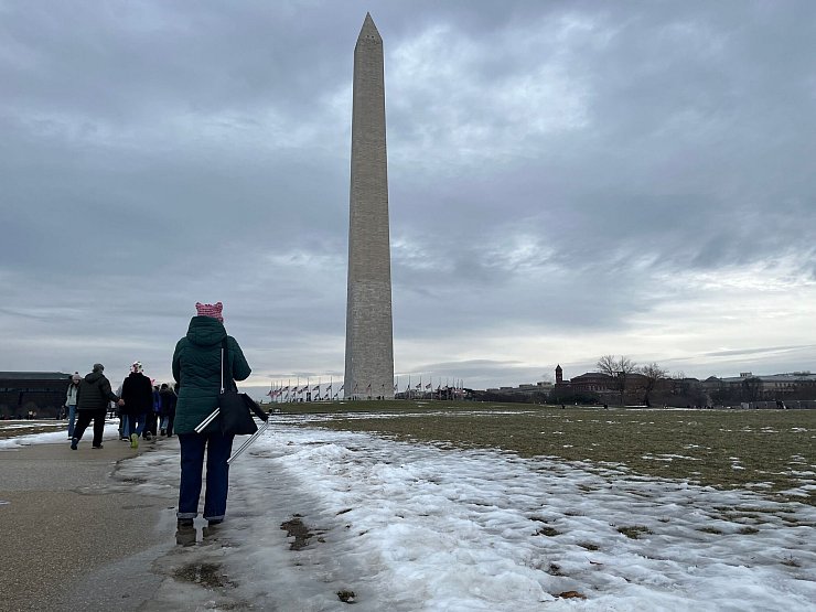Der Protest vor Trumps Amtseinführung in Washington im Januar fiel eher mager aus. (Archivbild) - © Luzia Geier/dpa