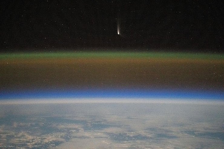 Tsuchinshan-Atlas soll am 10. Oktober im Westen am abendlichen Horizont auftauchen. - © Matthew Dominick/NASA/JSC/dpa