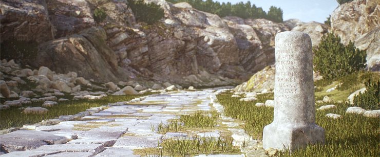 Die Illustration zeigt einen Kilometerstein auf einer Bergstraße in Kilikien, Türkei - © --/Itiner-e/dpa