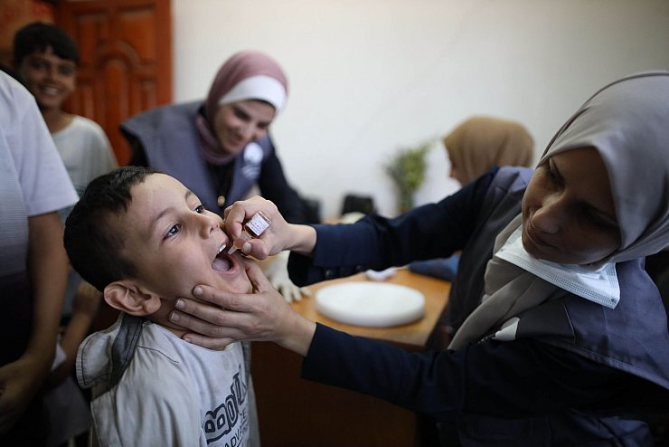 Die Polio-Impfung im Gazastreifen wird fortgesetzt. (Archivbild) - © Marwan Dawood/XinHua/dpa