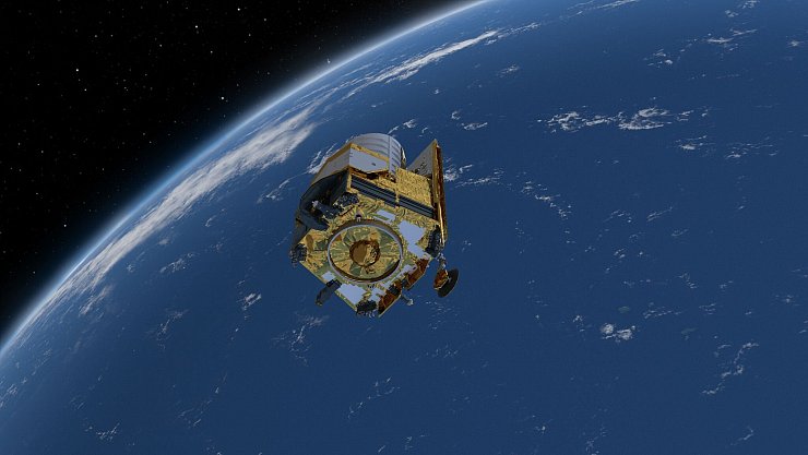 Ein am Computer generiertes Bild des Weltraumteleskops "Euclid". - © Esa/ESA/PA Media/dpa