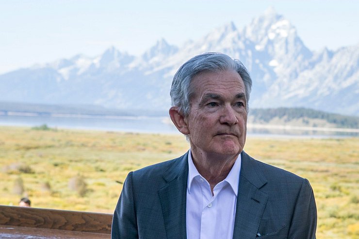 Der Fed-Vorsitzende Jerome Powell während des Jackson Hole Wirtschaftssymposiums im US-Bundesstaat Wyoming. - © Amber Baesler/AP/dpa