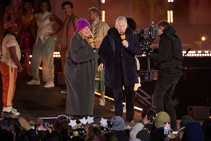 Andrea Kiewel und Johannes B. Kerner moderierten die Silvesterparty in den vergangenen Jahren. (Archivbild) - © Joerg Carstensen/dpa