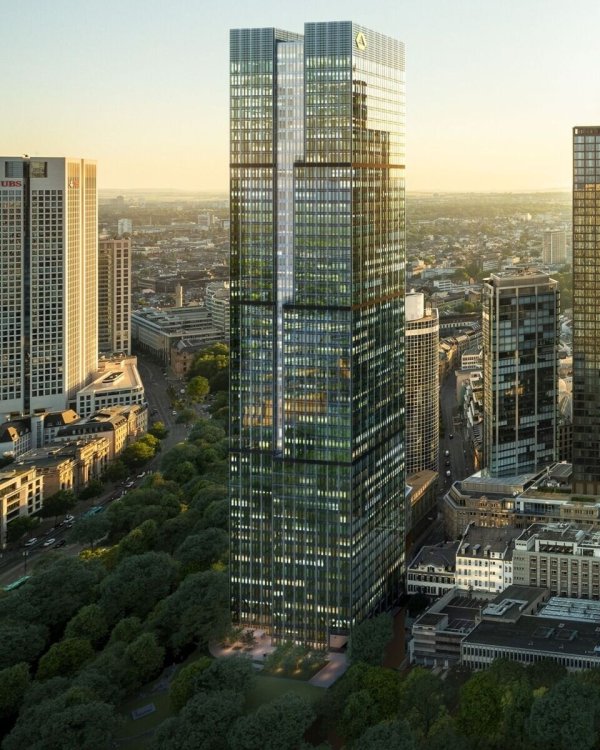 Die Commerzbank mietet den noch im Bau befindlichen Central Business Tower (Handout) - © rendertaxi GmbH/Helaba/Commerzbank /dpa