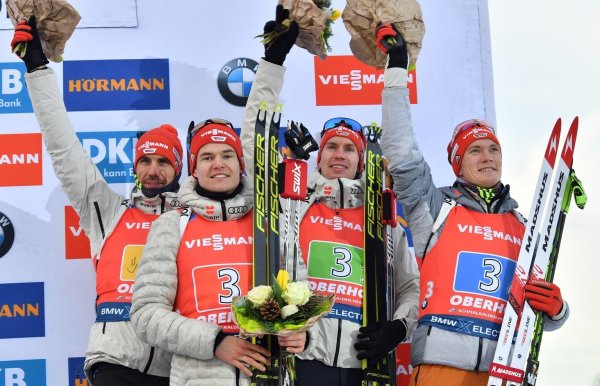 Deutsche Biathlon-Staffel - © Foto: Martin Schutt/dpa-Zentralbild/dpa