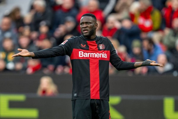 Erlebte eine chaotische Länderspielreise nach Libyen: Leverkusens Victor Boniface. - © David Inderlied/dpa