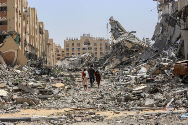 US-Präsident Trump preist den verwüsteten Gazastreifen für seine «phänomenale Lage». (Archivbild) - © Abed Rahim Khatib/dpa