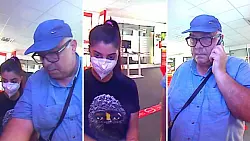 1. Tatverd&auml;chtiger: m&auml;nnlich, dick, graue Haare, blaue Basecap, blaues Hemd, dunklere Hose, Brillentr&auml;ger, dunkle Schuhe mit wei&szlig;en Streifen (Sohle), Umh&auml;ngetasche, Handy 
2. Tatverd&auml;chtige: weiblich, dunkle Haare, schlank, dunkles Oberteil mit Motivaufdruck, helle Jeans, Turnschuhe wei&szlig;, Verband am Unterarm - &copy; Polizei Lippe