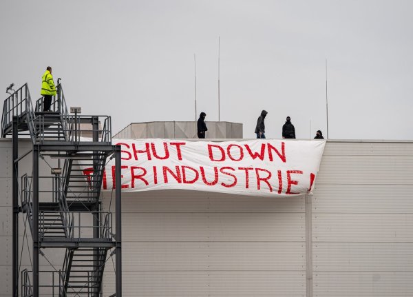 «Shut Down Tierindustrie» - © Foto: Guido Kirchner/dpa