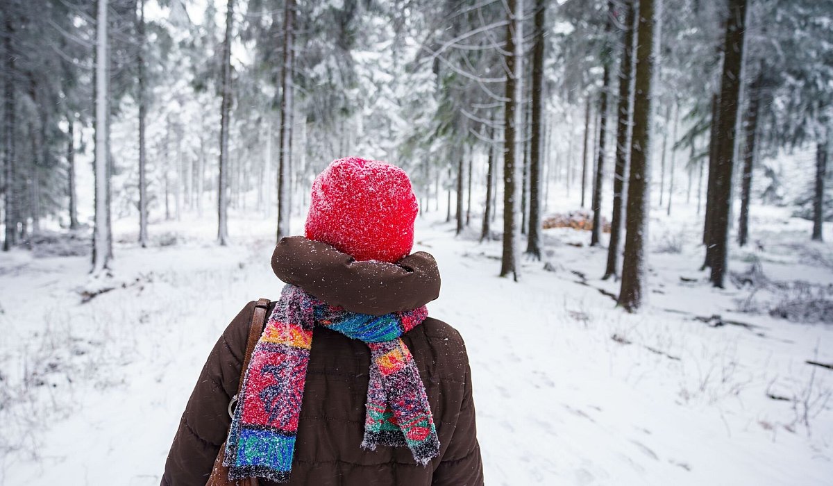 Spazierg&auml;ngerin ist im Taunus unterwegs - Frank Rumpenhorst/dpa/dpa-tmn