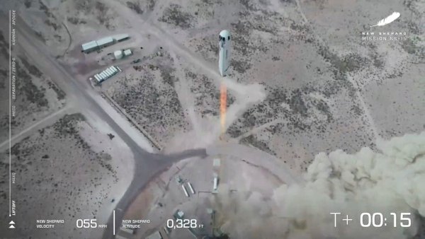Raumfahrtfirma von Amazon-Gründer Bezos testet erneut Rakete - © Foto: Blue Origin/dpa
