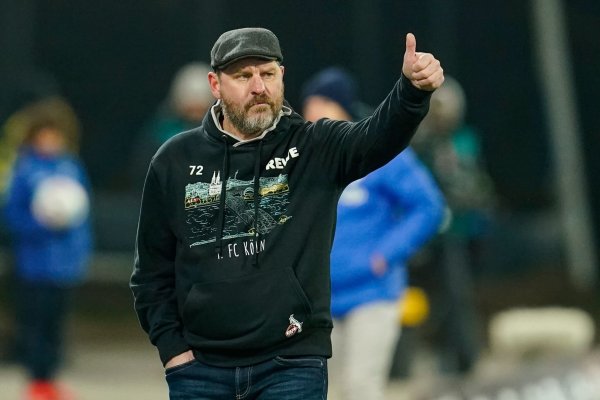 Kölns Trainer Steffen Baumgart gestikuliert. - © Uwe Anspach/dpa