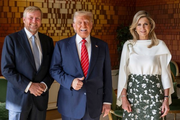 Nach dem gemeinsamen Dinner frühstückte Donald Trump auch mit dem Königspaar. - © Frank van Beek/Pool ANP/AP/dpa