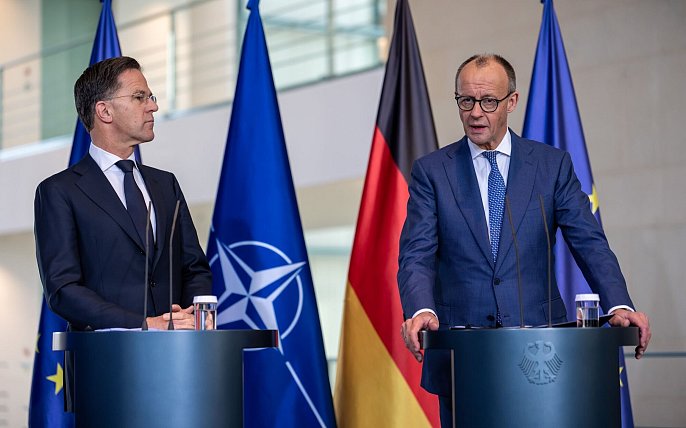 Bild zu Rutte bei Merz in Berlin: «Wir sind Russlands nächstes Ziel»