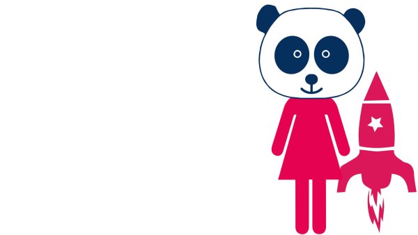 Poppig: Der Panda steht für den Maskenbau-Workshop und die Rakete für ein Russland-Projekt:  Was, wenn nicht die USA das Rennen zum Mond gewonnen hätten? - © Grafik: Landestheater/Wiebke Jakobs