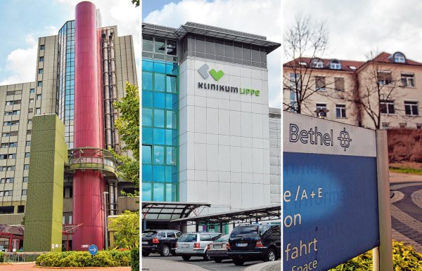Drei Krankenhäuser mit einem Ziel: Das Klinikum Bielefeld, das Klinikum Lippe und das evangelische Klinikum Bethel wollen das Universitätsklinikum OWL bilden. Zwei der Krankenhäuser sind in kommunaler Trägerschaft und hoffe auf Geld von Stadt und Kreis. - © Oliver Krato/Bernhard Preuß
