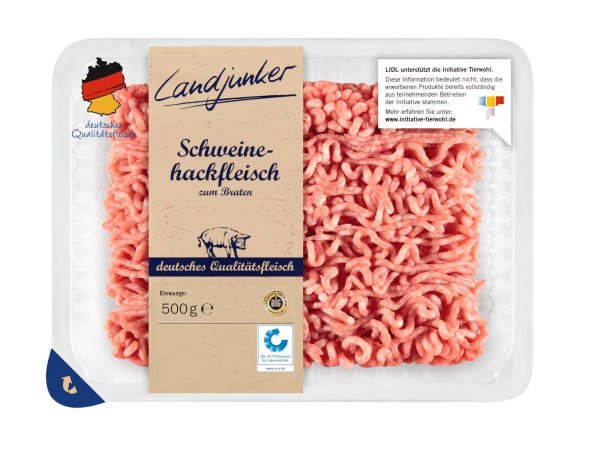 Plastikteile könnten in das Schweinehackfleisch geraten sein, das bei Lidl angeboten wurde. - © obs/SB-Convenience GmbH
