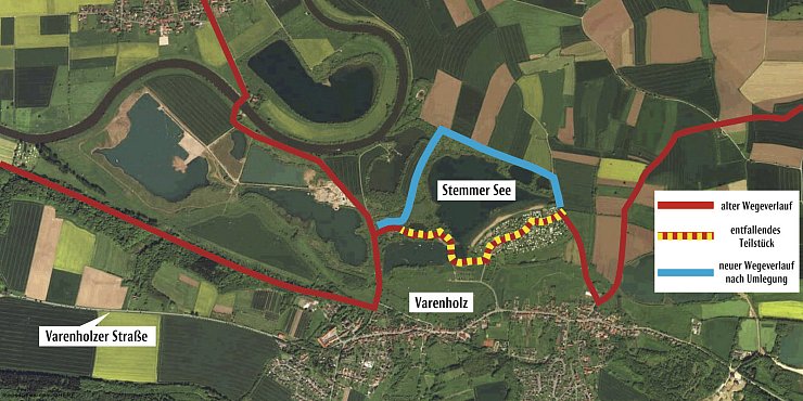 Die neue Route um den Stemmer See. - © Maren Brettmeier
