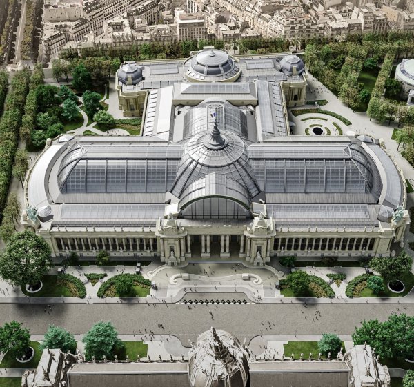 So wie in dieser 3D-Animation soll der Grand Palais nach der Restaurierung aussehen - zu Olympia finden unter dem Glasdach Wettkämpfe statt. Unter anderem die Fechterinnen und Fechter treten hier an. - © Chatillon Architectes/Pour GrandPalaisRmn, Paris 2022/dpa-tmn