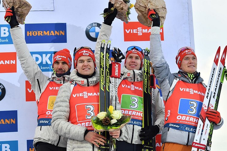 Deutsche Biathlon-Staffel - © Foto: Martin Schutt/dpa-Zentralbild/dpa