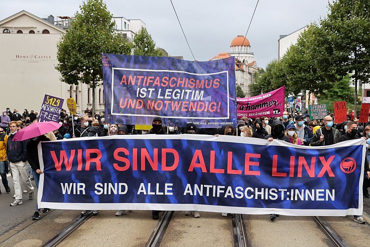 &laquo;Wir sind alle LinX&raquo;-Demo - &copy; Foto: Jan Woitas/dpa-Zentralbild/dpa