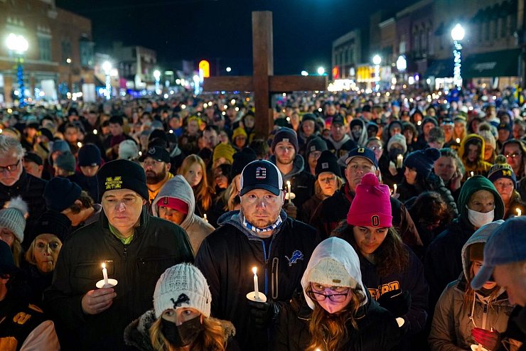 Mahnwache in Michigan - © Foto: Ryan Garza/Detroit Free Press/dpa