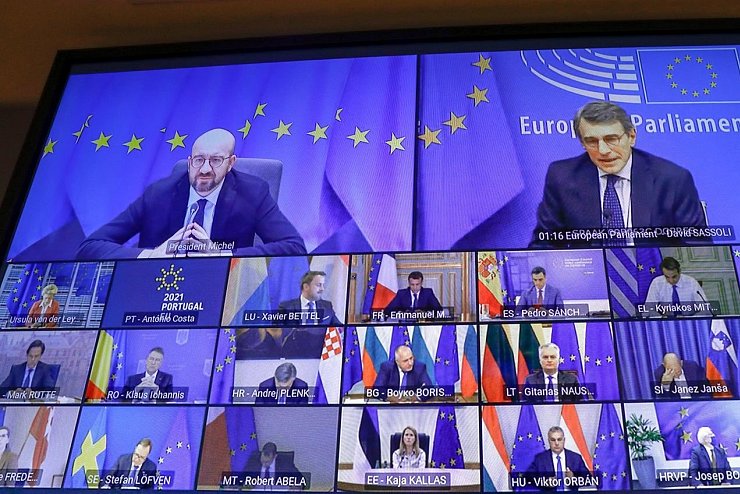 EU-Sondergipfel zur Corona-Pandemie - &copy; Foto: Olivier Hoslet/Pool EPA/AP/dpa