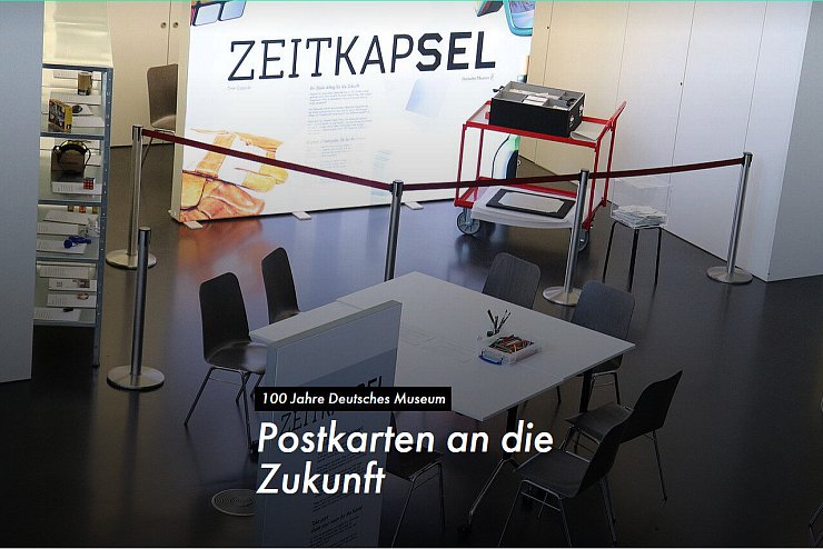 In München wurde anlässlich des 150. Geburtstags des Museumsgründers Oskar von Miller eine Kapsel versenkt – unter anderem mit einem USB-Stick, Euro-Münzen und einem Kinderbrief an zukünftige Museumsgäste. - © https://blog.deutsches-museum.de/2025/04/30/postkarten-an-die-zukunft