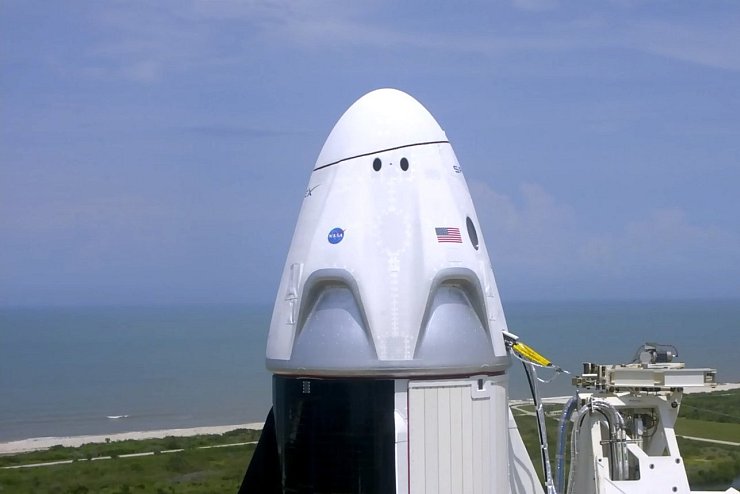 Besatzungskapsel - &copy; Foto: Uncredited/NASA TV/AP/dpa