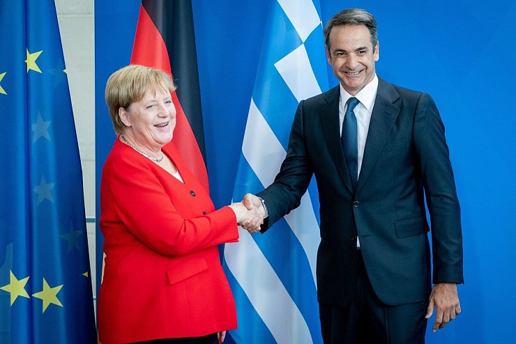 Griechischer Ministerpr&auml;sident Mitsotakis in Berlin - &copy; Foto: Christoph Soeder