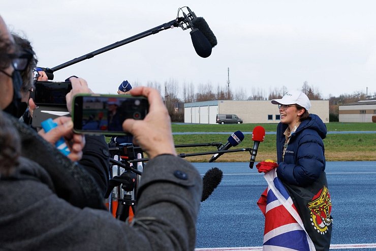Zara Rutherford in Belgien - &copy; Foto: Kurt Desplenter/BELGA/dpa