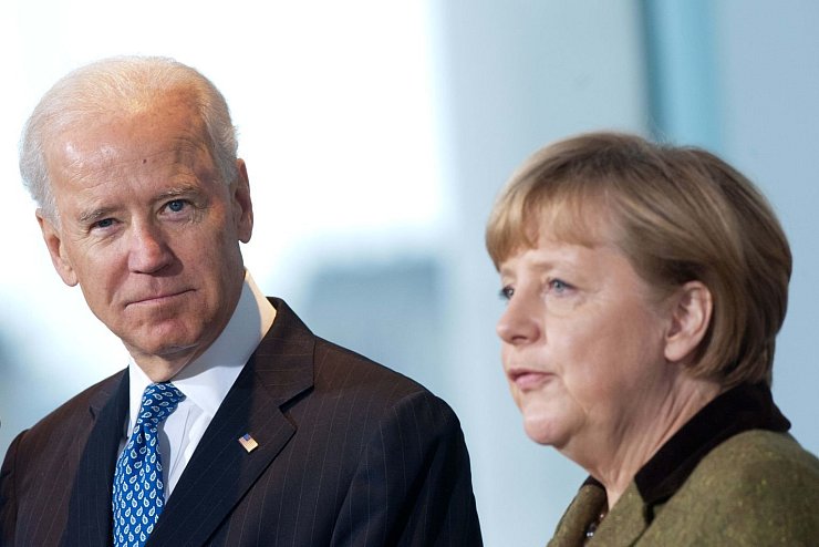 Joe Biden und Angela Merkel - &copy; Foto: picture alliance / dpa