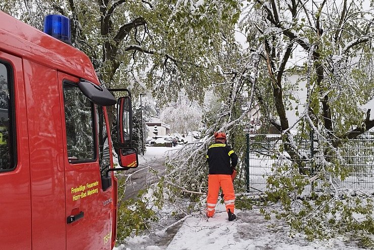 Auch die Freiwillige Feuerwehr Horn-Bad Meinberg war seit Sonntagfrüh im Einsatz, um die Straßen wieder freizuräumen. - © Freiwillige Feuerwehr Horn-Bad Meinberg