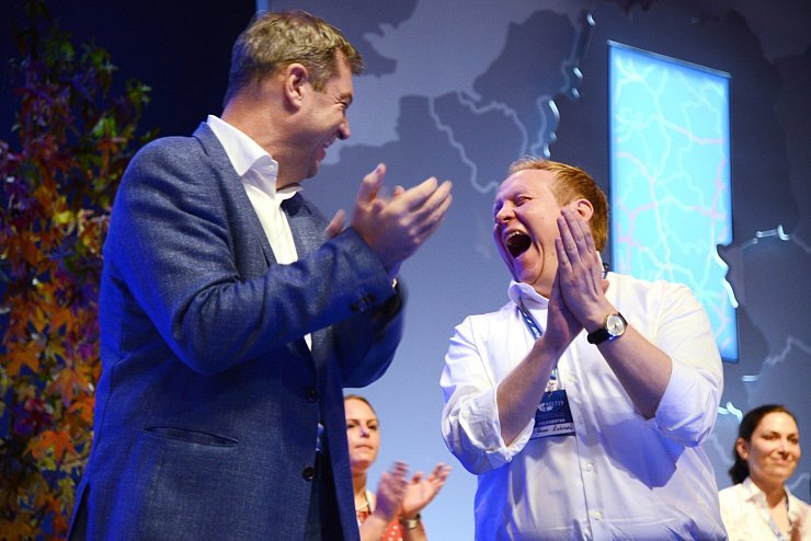 Gute Laune - &copy; Foto: Harald Tittel/dpa