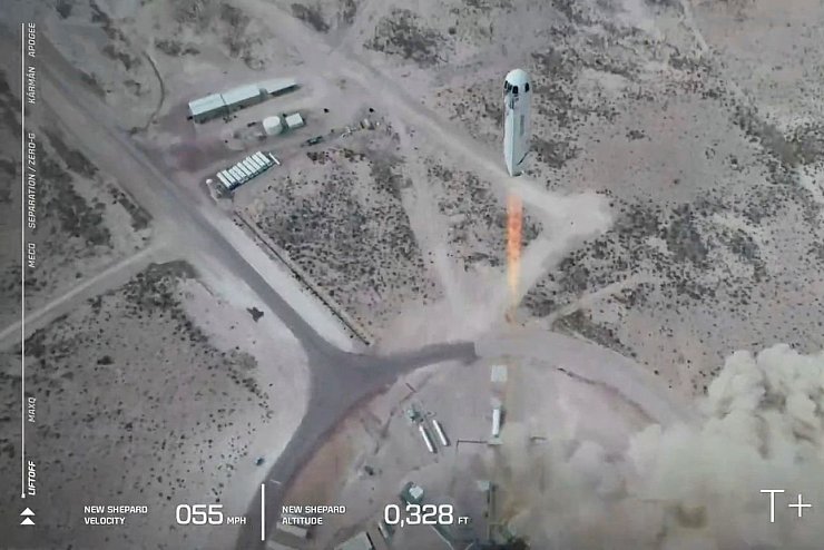 Raumfahrtfirma von Amazon-Gründer Bezos testet erneut Rakete - © Foto: Blue Origin/dpa